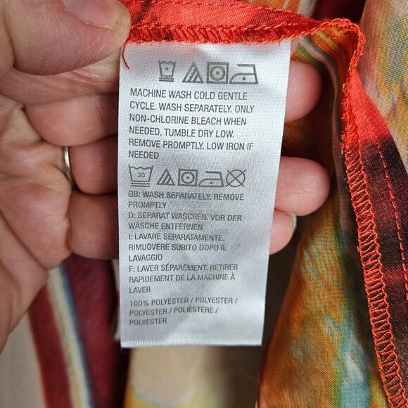 Susan Graver Womens Boho Artsy Floral Long Kimono Cover-Up Cardigan Top Size 2X - Picture 6 of 10